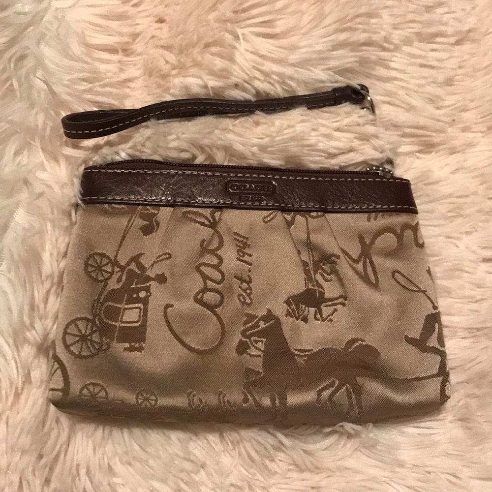 Coach Wristlet Brown and Tan